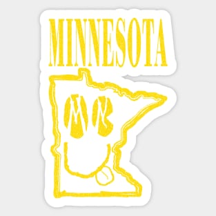 Minnesota Grunge Smiling Face Black Background Sticker